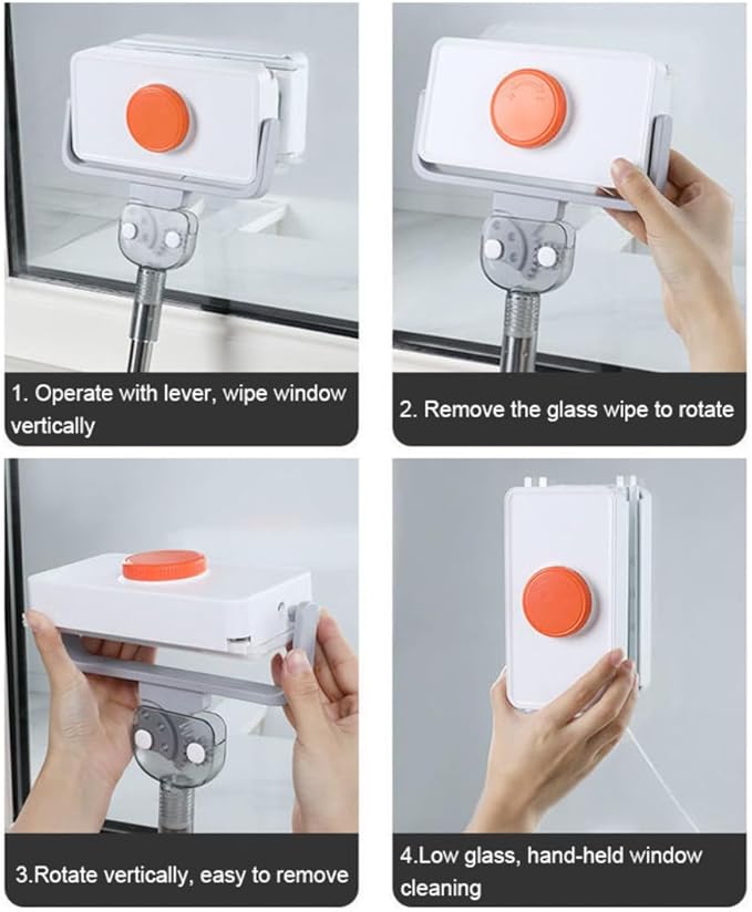 Generic Professional Magnetic Double Sided Window Cleaner with 90-120cm Telescopic Stick Adjustable Magnetic Force for 5-35mm Glass (Single/Double/Insulated)(8-35mm Portable)