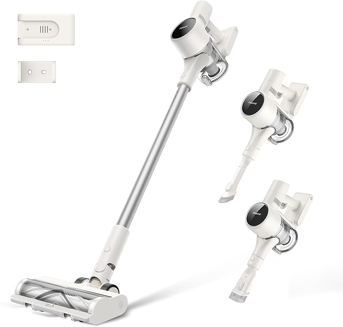 DREAME Cordless Vacuum Cleaner R10 Pure 120AW Powerful Suction Stick Vacuum Cleaner for Home Anti-Tangle LED Headlights Up to 60 Mins Runtime Lightweight for Carpet Hard Floor Pet Hair