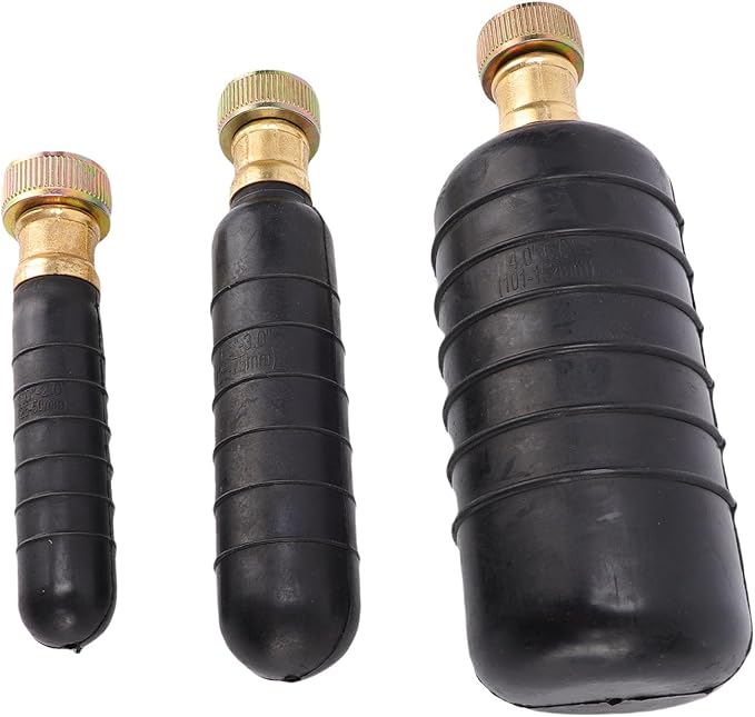 Aramox Rubber Drain Bladder Unclogger Kit 3 Pcs High Pressure Cleaning Bladders For Sink Bathroom &amp Large Pipes (1-6 Inch)