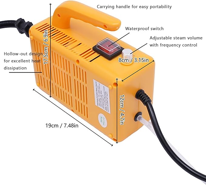 High Pressure Steam Cleaner Handheld Portable Steam Cleaning Machine with 3 Brushes 3.5 Bar Steam Pressure Direct Injection for Cleaning Kitchen Bathroom Grout Tile Car Detailing