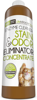 Life Miracle Enzyme Cleaner &amp Pet Odor Eliminator CONCENTRATE | Deep Cleaning Enzymatic Spot Remover for Dog Cat Urine Rug Carpet Upholstery Couch Car Stains &amp Smells | Makes 2 GALLONS