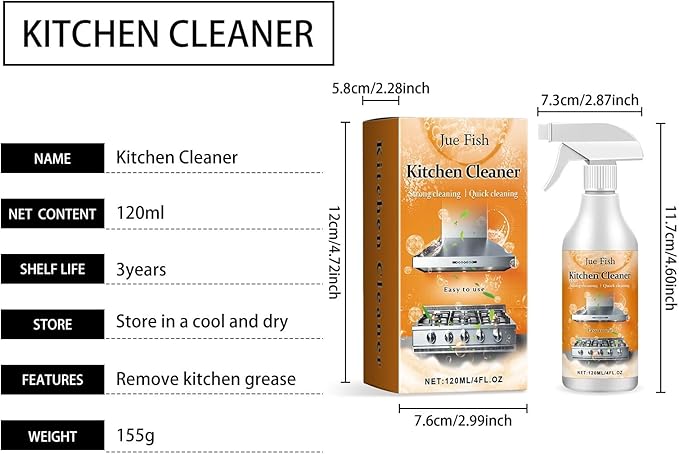 Multi-Purpose Foam Cleaner For Kitchen - Removes Stubborn Grease &amp Stains Safe For Surfaces Easy To Use(3PCS)