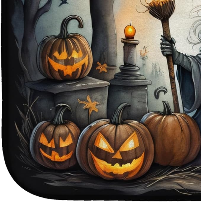 Caroline's Treasures DAC2283DDM Witch Spooky Halloween Dish Drying Mat Absorbent Dish Drying Mat Pad for Kitchen Counter Dish Drainer Mat for Countertop 14 x 21 Multicolor