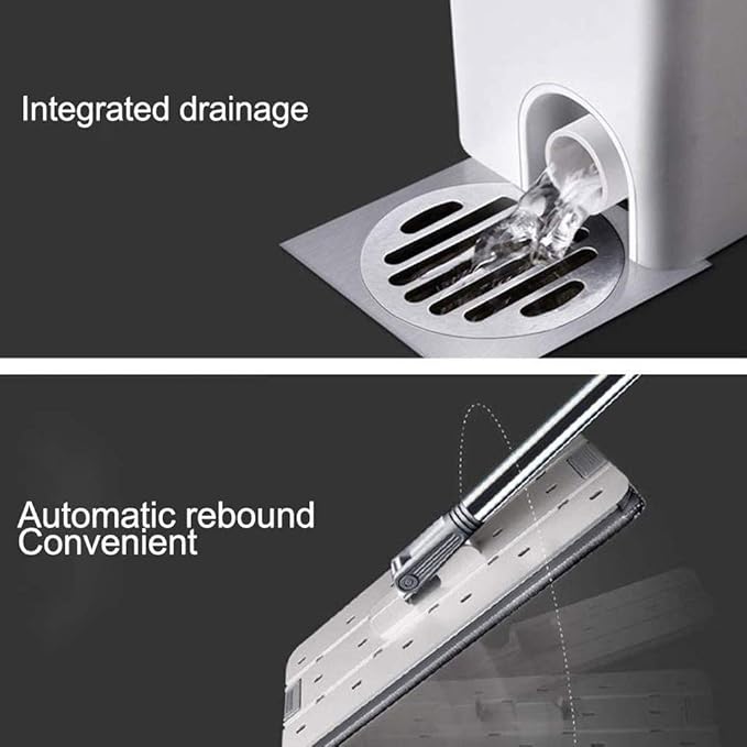 Flat Floor Mop Dry Easy-to-self-contained Dust  Clean  and Reusable Microfibre Pad Very