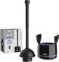 MR.SIGA Toilet Plunger with Holder Heavy Duty Toilet Plunger and Holder Combo for Bathroom Cleaning Black