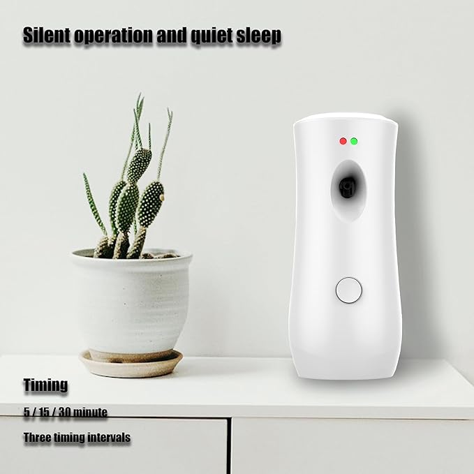 (4-Pack) Auto Air Freshener Spray Dispenser Free Stand or Wall Mounted Automatic Aerosol Aroma Machines are Widely Used in Hotels Bedrooms Airports Bathrooms Offices Commercial Places (White 003)