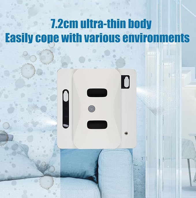 GERRIT Intelligent Fully Automatic Two-Way Water Spray Window Cleaning Robot 2800Pa Strong Suction Window Cleaning Robot Edge Detection Technology Anti-Fall Protection Ultra-Thin Body