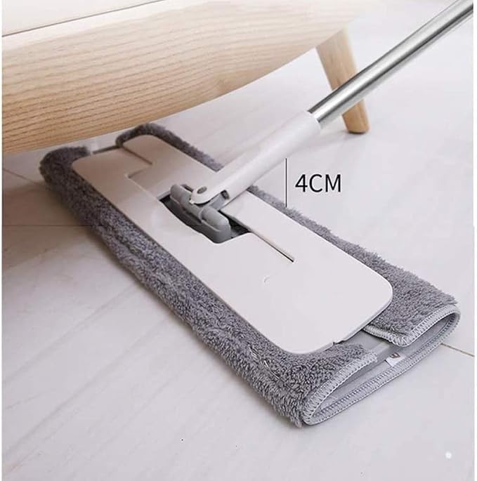 Mop Rotating Stainless Steel Handle 360 Rotary Dust Flat Micro Fiber Fabric Efficient Floor Cleaning
