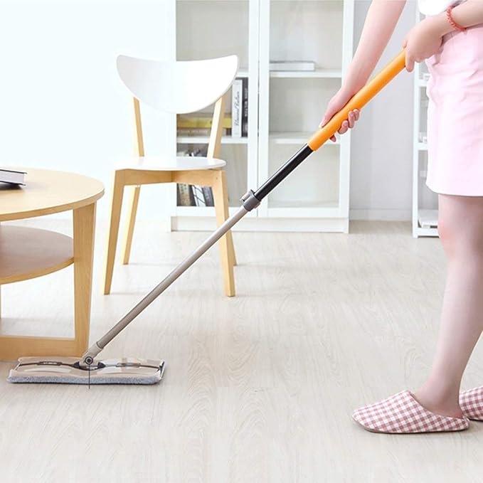 Professional Microfiber Mop for Hardwood Laminate Tile Floor Cleaning Stainless Steel Telescopic Handle Khaki