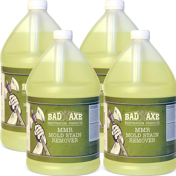 Bad Axe MMR Instant Mold Stain and Mildew Stain Remover - Professional Strength Contractor Grade Cleaning Solution Professional Quality Formula Odor Removal 1 Gallon (4)