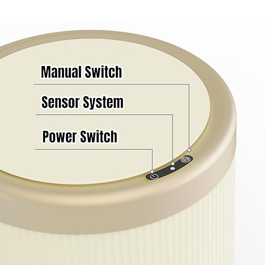 stonespace Bathroom Trash Can Automatic Touchless Motion Sensor Trash Can for Bathroom Office Bedroom 2.8 Gallon Dog Proof Garbage Can Cream White