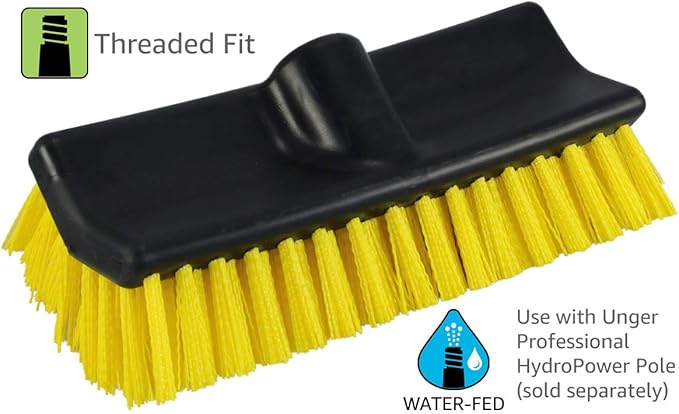 Unger Professional Hydropower Bi-Level Scrub Brush Head 10 &amp Swivel Grout and Corner Scrub Brush Head