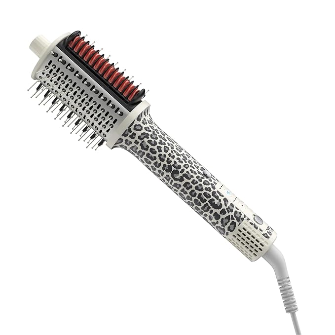 Ellena E1 Blow Dryer + Straighten Hair Brush Dual Mode Hot Air Brush with 110000RPM High Speed Brushless Motor/Oval Air Barrel/3D Teeth Heated Comb/Handheld Cored Styler Tool for All Hair Types