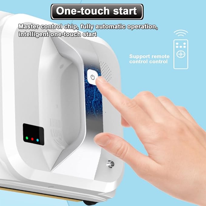 High Rise Windows Ceilings Tiles Automatic Window Cleaner Robot - Cordless Electric Window Wiper Smart Remote Control Glass Window Cleaning Equipment for Indoor Outdoor Use
