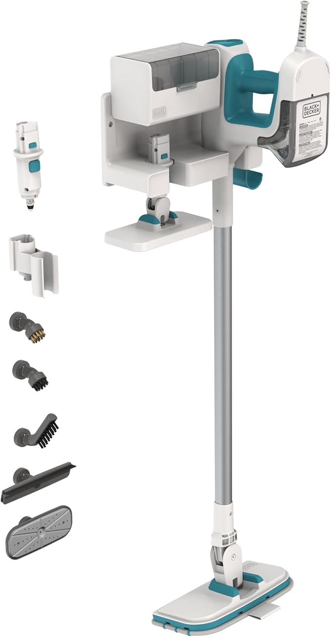 BLACK+DECKER Steamer 7 Attachments for Multipurpose Cleaning Includes Storage Wall Mount (BHSM15FX10)