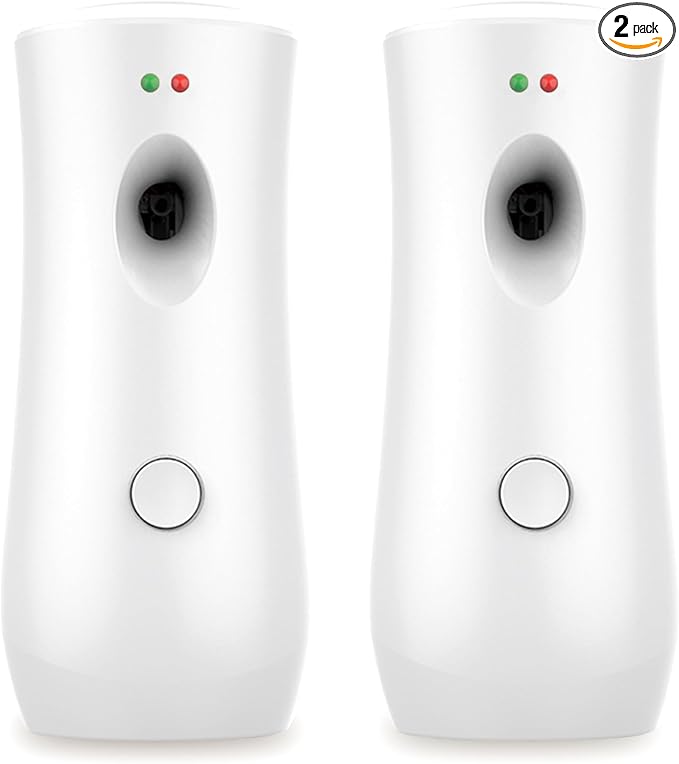 Automatic Air Freshener Spray Dispenser (2-Pack)Adjustable Time Spray Free Standing or Wall Mounted Battery Operated Machine for Home Indoor Bathrooms Offices Hotels and Commercial Places (W-01)