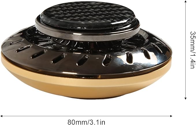 Car Air Freshener Flying Disc Design Long Lasting Aromatherapy with Plant Extracts Adjustable Fragrance Intensity Odor Removal for Car Interior Purifies Air Includes 2 (Gold)