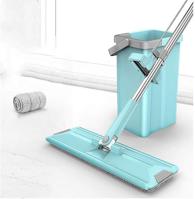 Rotating Mop 360 Degree Sweep Free Hand Wash with Bucket for Home Store Cleaning Flat