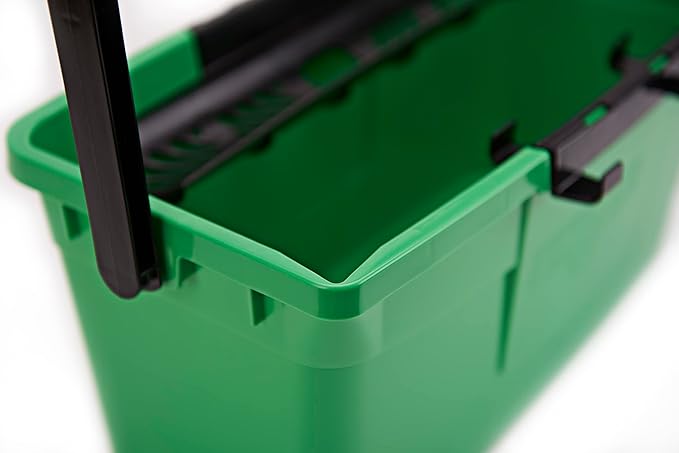 Unger QB12B Bucket 12 litres for Washers up to 35 cm Wide with Litre Scale Including Strainer as Shelf Rectangular Shape