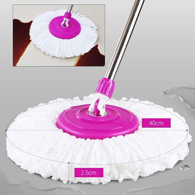 Rotating Mop Dual-Drive Net Made of Stainless Steel with Dry Drag Omni-Directional Mop Tray with Fiber Cotton