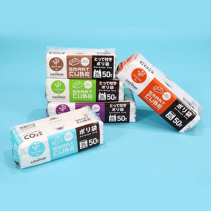 [Amazon.co.jp Limited] Japan Sanipack Smart Cube NOCOO IN Trash Bag 7.8 gal (30 L) Handle Translucent Easy Removal Tissue Type 50 Sheets x 4 Pack 19.7 x 27.6 inches (50 x 70 cm) 0.017 mm