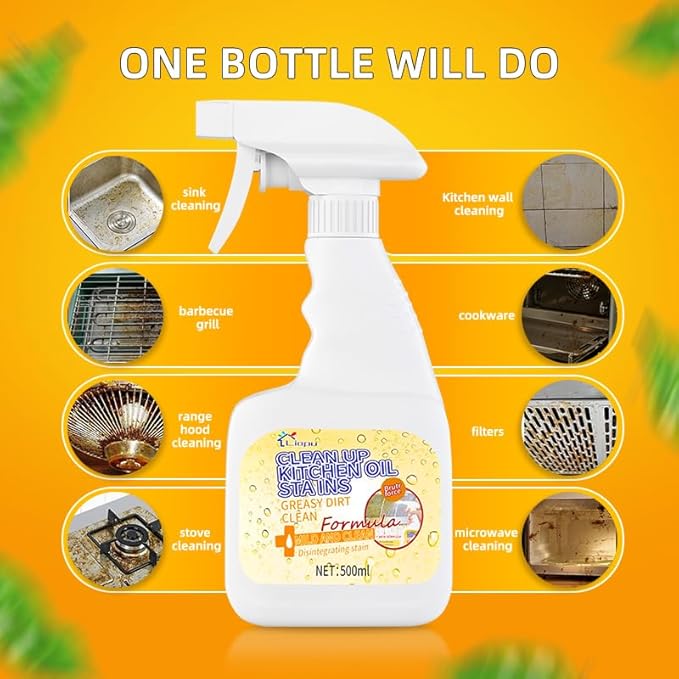 3PC All-Purpose Oil Stain Cleaner Powerful Kitchen Degreaser Spray Grease &amp Stains Remover Multipurpose Cleaning Supplies for Kitchen and Bathroom3pcs All Purpose Cleaner