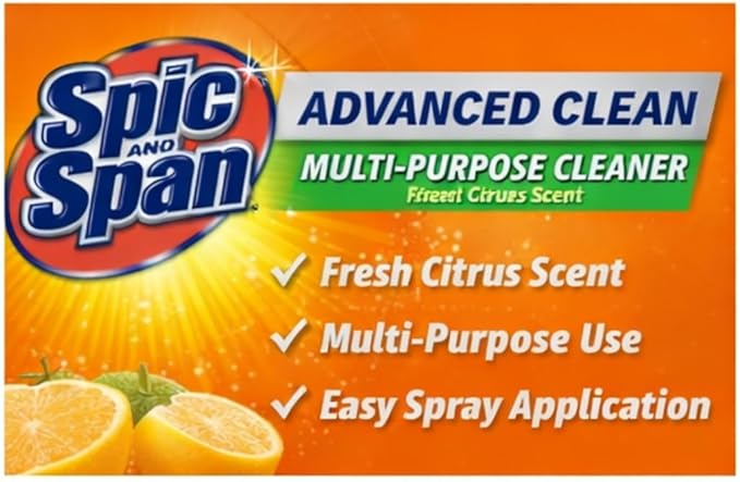 Spic &amp Span Advanced Clean Multi-Purpose Cleaner Spray Fresh Citrus Scent 32 fl oz (Pack of 2)