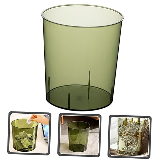 VICASKY Large Capacity Clear Trash Can for Home and Office Multi Function Wastebasket for Bathroom Kitchen Bedroom Simple Stylish Design and Sturdy Paper Bucket for Household Use