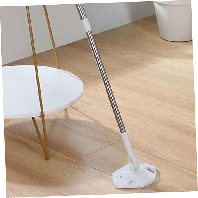 Electrostatic Dust Mop with Dry Cloth Pack Triangle Shape Floor Sweeper Mop for Home Cleaning Rotatable Handle Wet Dry Floor Duster Suitable for Hardwood and Tile Surfaces