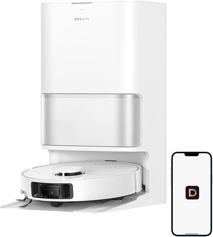 DREAME L40 Ultra Gen 2 Robot Vacuum and Mop with 25000Pa Suction Extendable Side Brush and Mop All-in-One Self-Emptying &amp Cleaning Dock Voice &amp App Control White