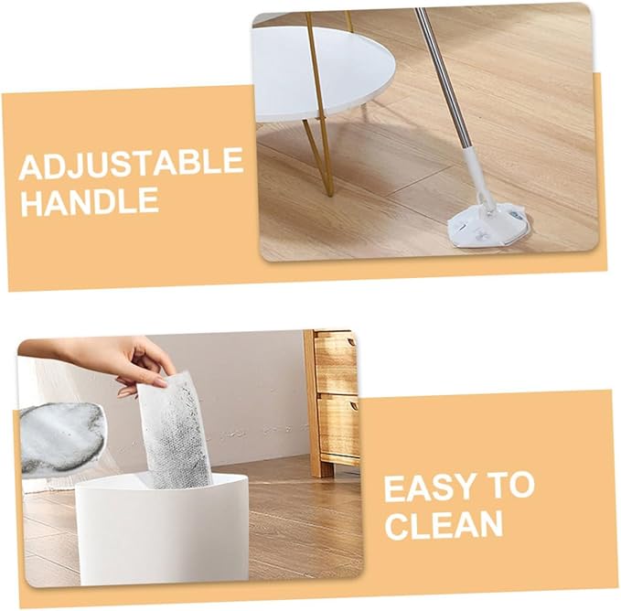 Electrostatic Dust Mop for Wood Floor Cleaning with Detachable Washable Pad Rotatable Triangle Shape Mop Head Includes  Suitable for Indoor Dry and Wet Sweeping
