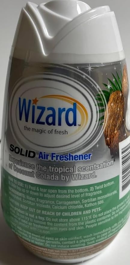 Wizard The Magic of Fresh gel Air Freshener solid air freshener 7.8 oz Coconut colada (Pack of 12)