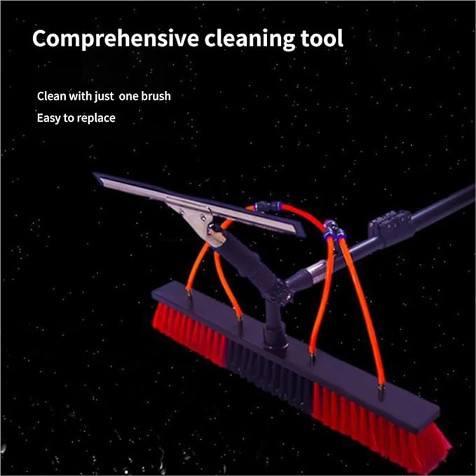 Solar Panel Cleaning Brush Telescopic Aluminum Cleaning Brush Pole Solar Panel Handheld Water SupplyWater Fed Pole