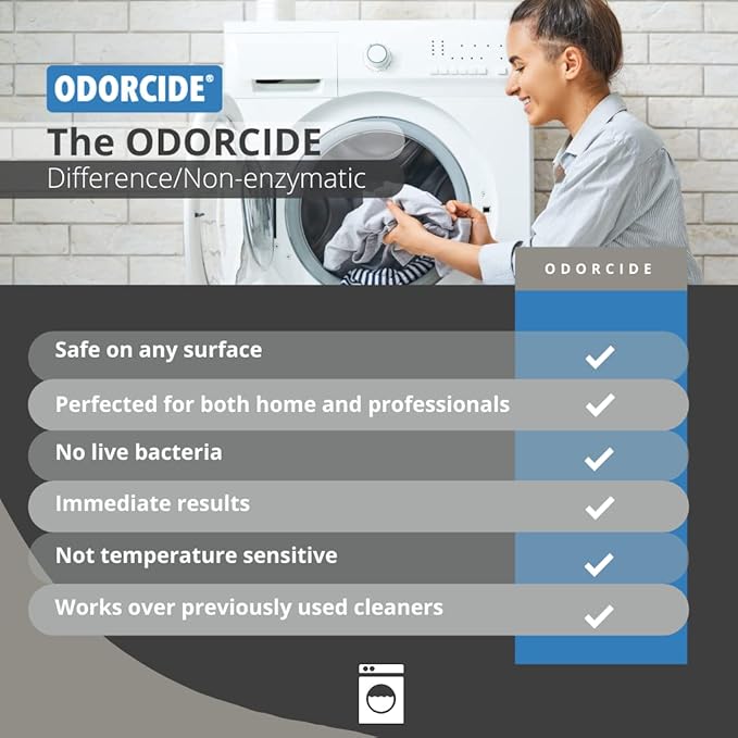 Odorcide Concentrated Fresh Linen Scent Laundry Odor Eliminator for Strong Odor All Laundry Uses – Safe Non-Enzymatic Odor Neutralizer – Laundry Odor Remover for Smoke Sweat &amp Pet Odors (16oz)
