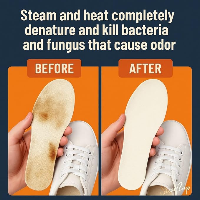 Handheld Shoe Steam Cleaner – All-in-One Shoe Care with Pro Steam Power | 5 Attachments to Clean Deodorize &amp Remove Creases from Sneakers Dress Shoes &amp Boots