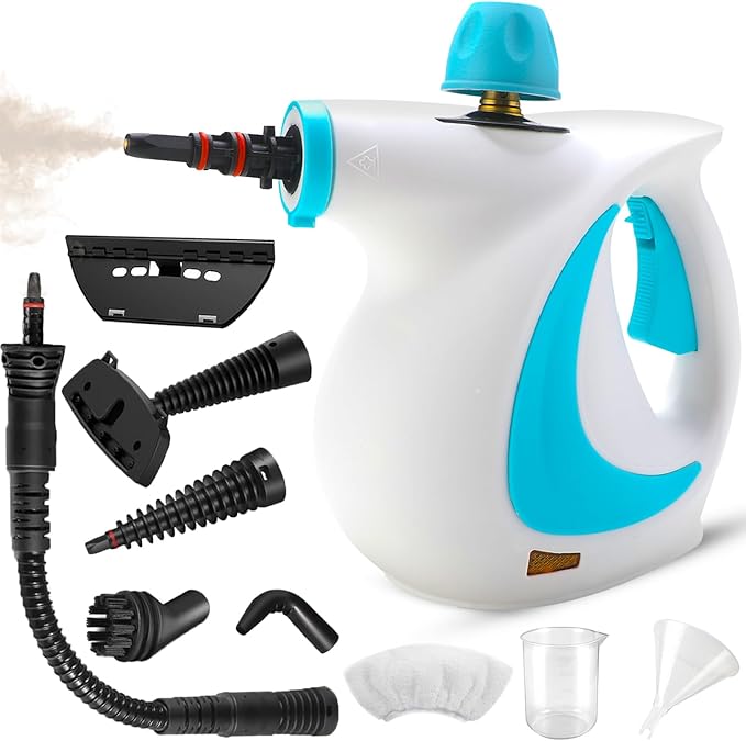 Steam Cleaner Pressurized Handheld Steam Cleaner for Home Multi-Surface Steamer for Cleaning with Safety Lock Portable Cleaning Steamer for Kitchen Bathroom Car Grout Upholstery and Clothes