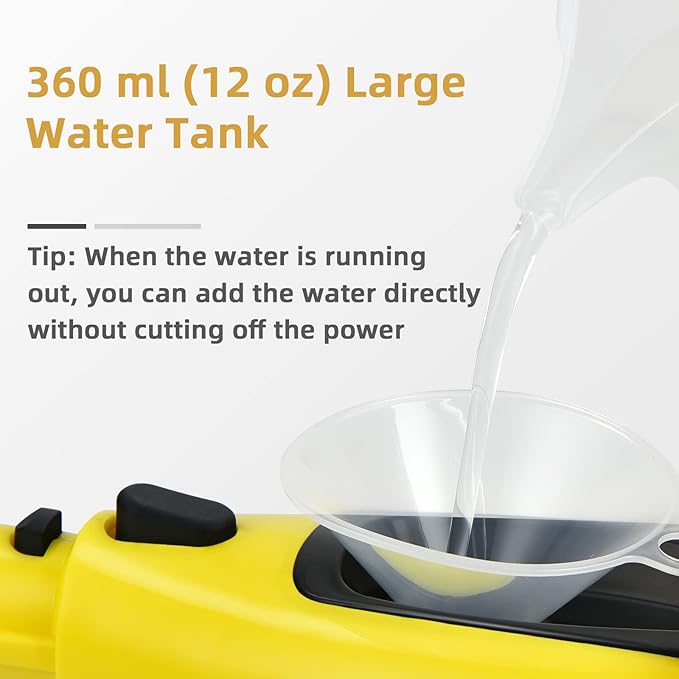 SAFSTAR Handheld Steam Cleaner 1400W Pressurized Steamer with 14-Piece Accessories &amp Child Lock Multipurpose Portable Steam-shot Steam Mop for Cleaning Kitchen Floor Sofas Car Windows (Yellow)