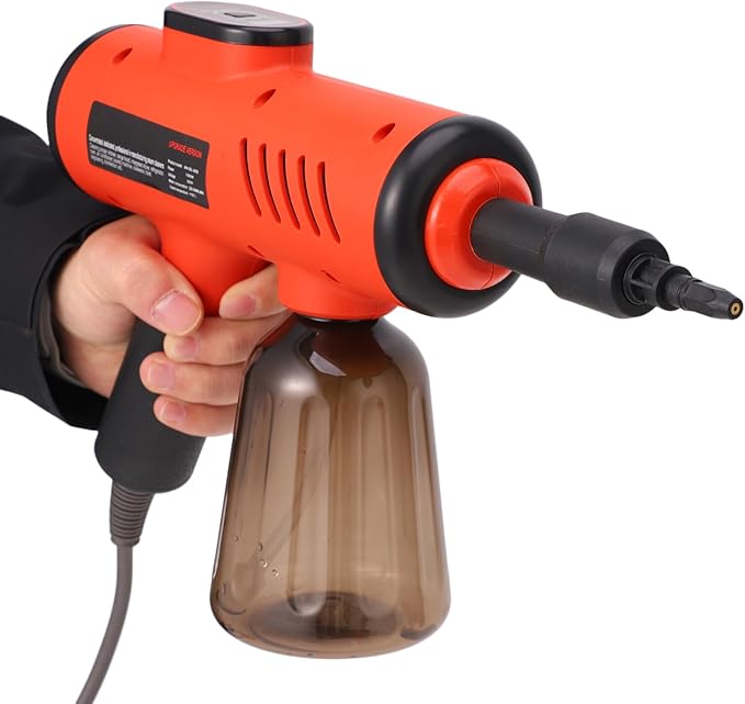 Focket Pressurized Handheld Steam Cleaner for Home 3 Adjustable Levels 1500W Powerful Multi Purpose Steamer for Kitchen Grease Bathroom Limescale Floor Cleaning Car Cleaning (Red US Plug 110V)