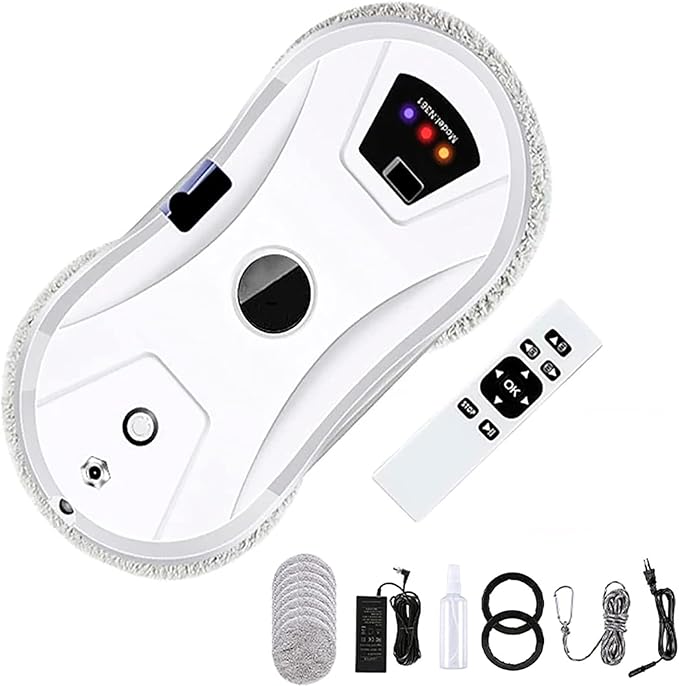 Window Cleaner Robot with Automatic Water Spray Smart Glass Cleaning Robotic for Indoor and Outdoor Glass Tile Window Smart Cleaner Kit with Remote Control