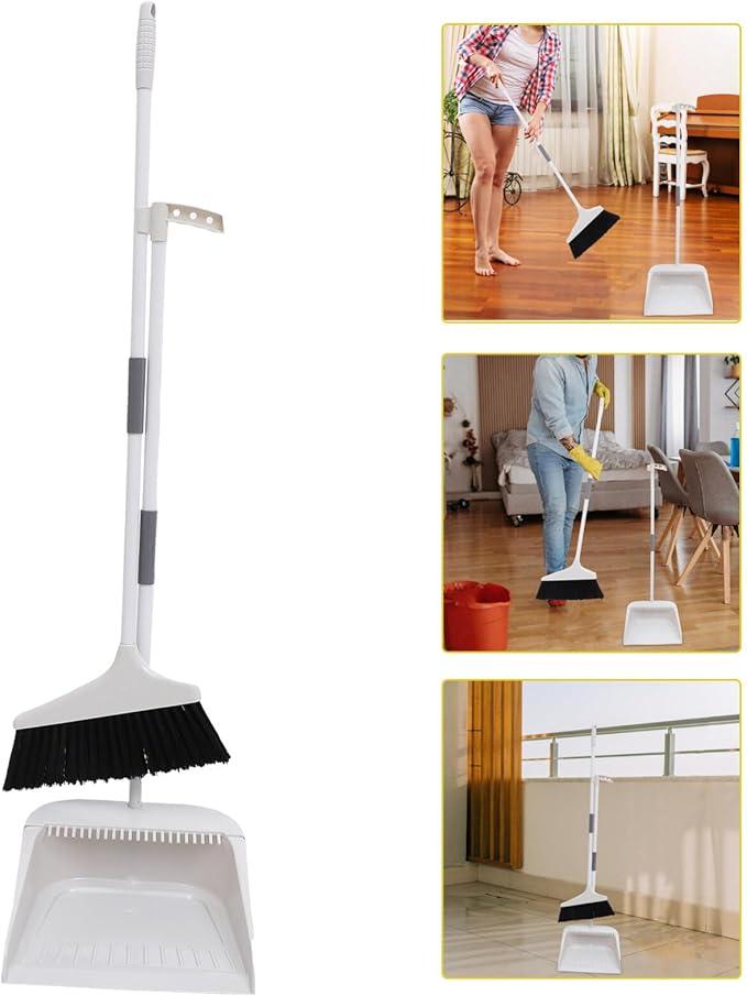 Hemoton 1set Broom and Dustpan Set Handle Ergonomic Cleaning Supplies for Home Use Soft Bristle Brush and Dustpan for Easy Cleanup