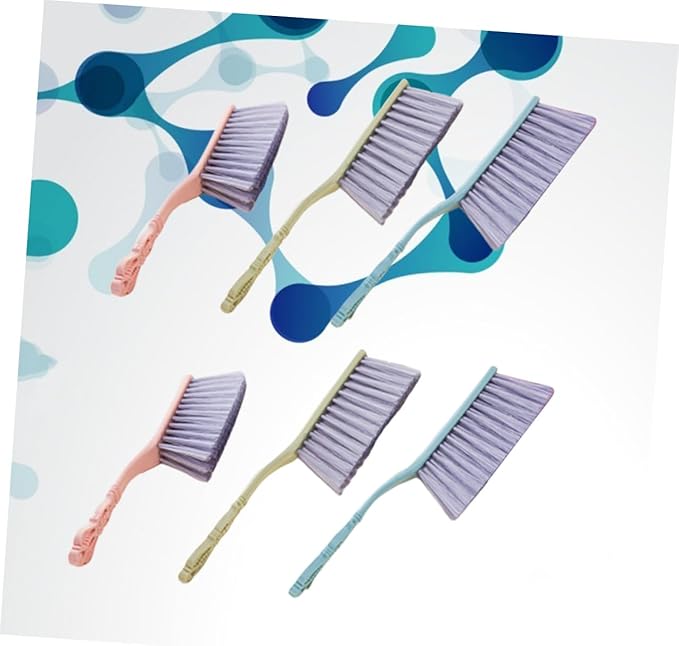 6pcs Hollow Handle Cleaning Brush Set Thickened Dusting and Sofa Cleaning Brushes for Household Bed and Furniture Multi-Color Blue Green Pink Sturdy Dust Remover Tools for Home