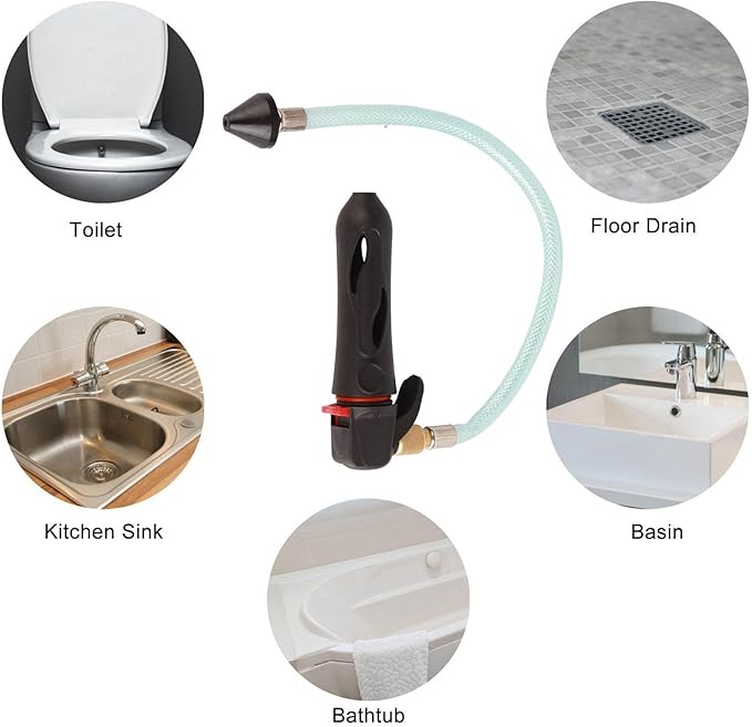 Co2 Cartridge Drain Gunss Portable Air Conditioner Cleaner Blasterss Opener Kit Threaded Co2 AC Drain Gun with Flexible Hose