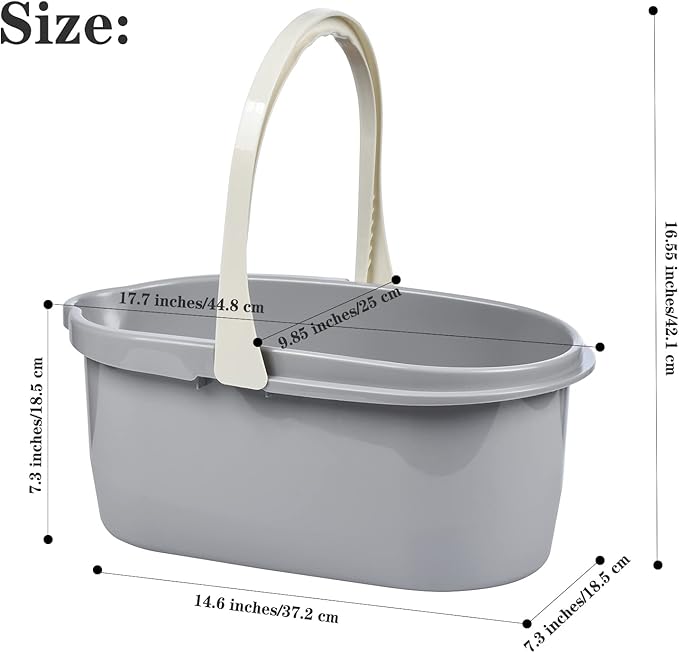 Haundry 4.5 Gallon Cleaning Bucket Good Grips Household Mop Bucket for Cleaning Supplies Cleaning Caddy Organizer Basket with Handle 17.1L White