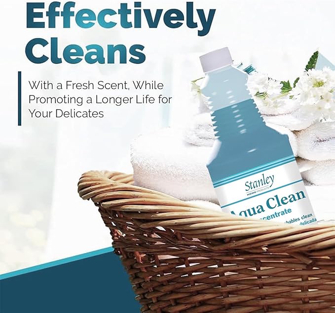 Stanley Home Products Aqua Clean Concentrate - Delicate Laundry Detergent - Gentle Formula Effectively Cleans Tough Stains in Minutes Protects Fine Wool Knits and Other Fabrics Wash Up to 64 Loads (Pa