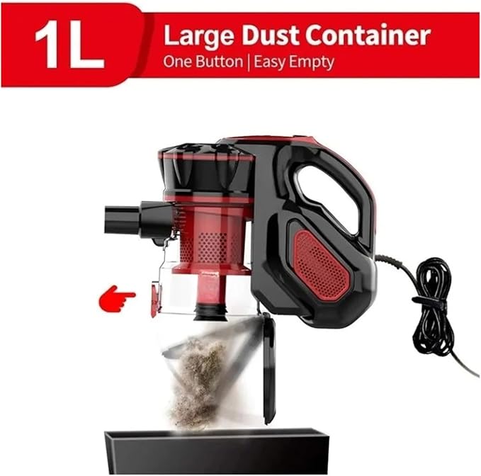 Compatible with INSE I5 Corded Vacuum Cleaners 18Kpa Powerful Suction 600W Motor 4 in 1 Stick Handheld Vaccum Cleaner for Home Carpet(RedEU)