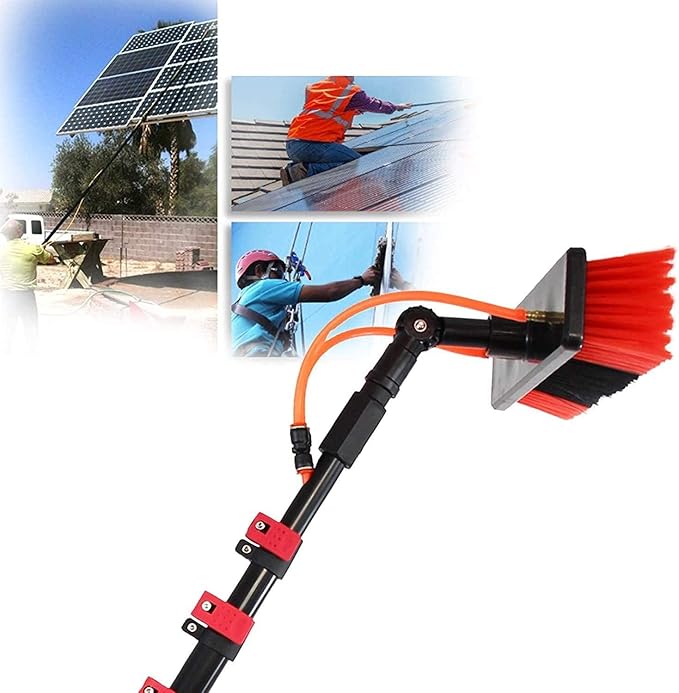 Glass Cleaning Brush Home Water Fed Telescopic Pole Kit Solar Panel Brush Rotating for Photovoltaic PanelWater Fed Pole Kit 3.6M 5.4M 6M 7.2M 9M 11M Window Cleaning Brush Water Fed Brush Wa