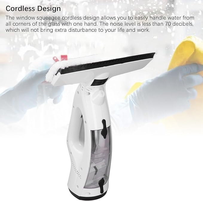 Electric Window Squeegee Glass Cleaner Tool 3 in 1 Mirror Window Cleaner Squeegee Kit with Spray Cordless Electric Window Vacuum for Windows Tiles Glass Mirror