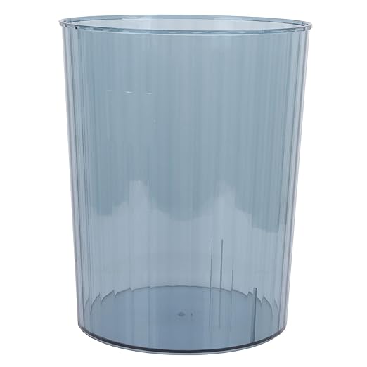 Uonlytech Transparent Medium Trash Can Minimalist Style Waste Container for Home Office Bedroom Bathroom Impact-Resistant Plastic Wastebasket Contemporary Design