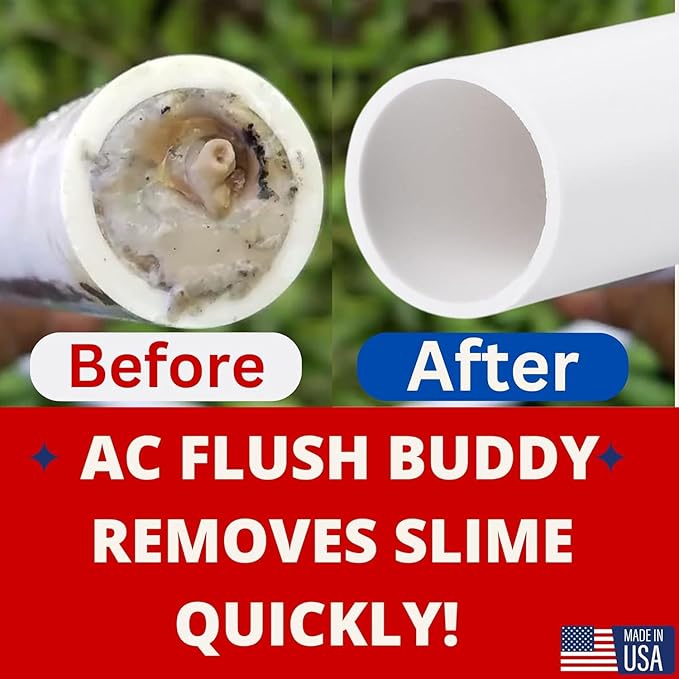 AC Drain Line Cleaner Tool Unclogger - Condensate A/C Cleaner Flush HVAC Maintenance Cleaner Ac Drain Line Cleaner No Refills Tablets or Vacuum. AC Flow Line Tool. 2 Pack