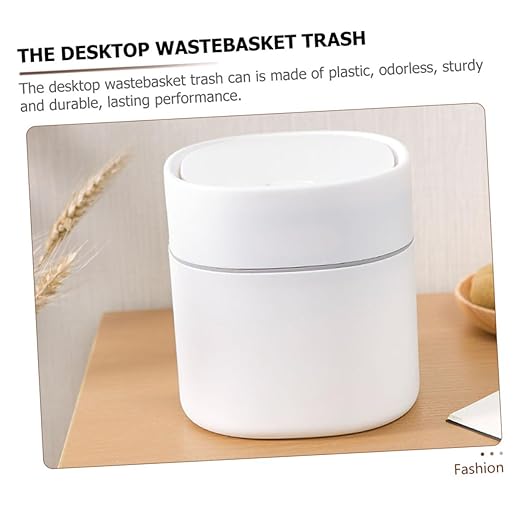 Angoily 2pcs Small Tabletop Garbage Bin with Lid Plastic Desk Trash Can for Household Kitchen Office Use Wear-Resistant Mini Wastebasket with Gentle Flip Cover No Odor Exposed Design